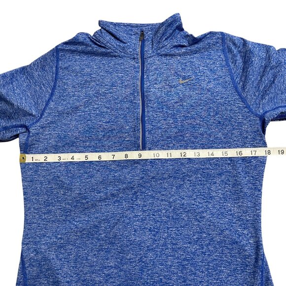NIKE DRI-FIT PULLOVER 1/2 ZIP LIGHTWEIGHT STRETCH WOMENS M BLUE HEATHER ATHLETIC - Picture 8 of 9